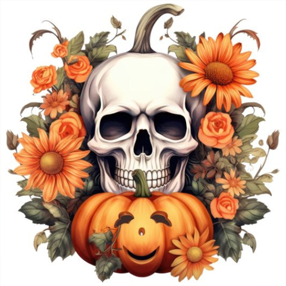 Diamond Painting - Full Round - pumpkin skull (30*30CM)