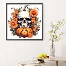 Load image into Gallery viewer, Diamond Painting - Full Round - pumpkin skull (30*30CM)
