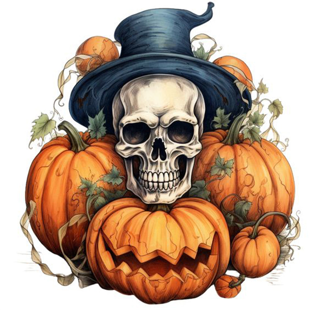 Diamond Painting - Full Round - pumpkin skull (30*30CM)