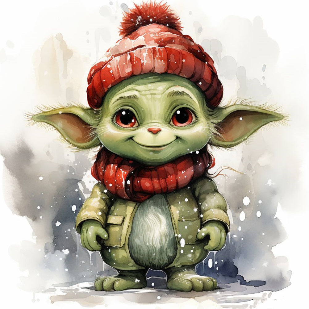 Diamond Painting - Full Round - little yoda (30*30CM)