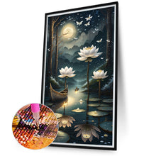 Load image into Gallery viewer, Diamond Painting - Full Round - Lotus shadow under the moon (40*70CM)
