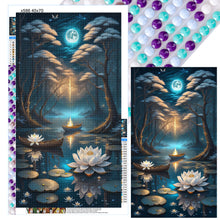 Load image into Gallery viewer, Diamond Painting - Full Round - Lotus shadow under the moon (40*70CM)
