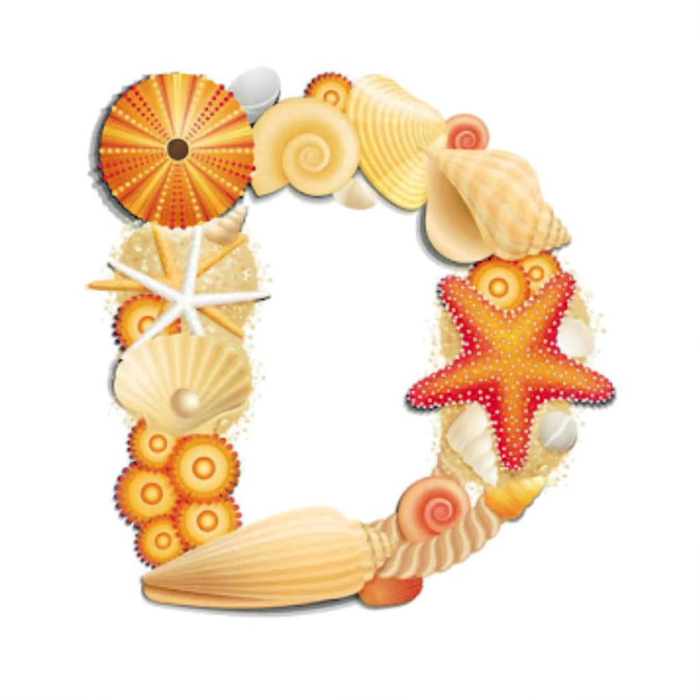 Diamond Painting - Full Round - beach letter D (30*30CM)