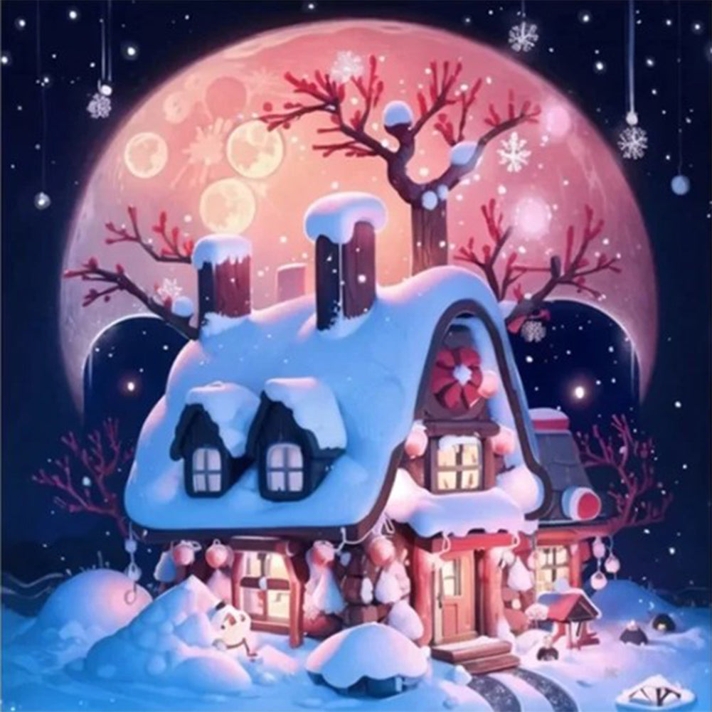 Diamond Painting - Full Round - Snow cabin (30*30CM)