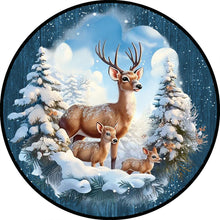 Load image into Gallery viewer, Diamond Painting - Full Round - Round card Christmas elk (30*30CM)
