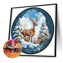 Load image into Gallery viewer, Diamond Painting - Full Round - Round card Christmas elk (30*30CM)
