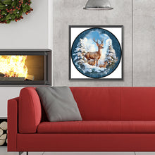 Load image into Gallery viewer, Diamond Painting - Full Round - Round card Christmas elk (30*30CM)
