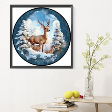 Load image into Gallery viewer, Diamond Painting - Full Round - Round card Christmas elk (30*30CM)
