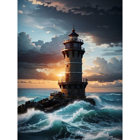 Diamond Painting - Full Round - sea lighthouse (30*40CM)