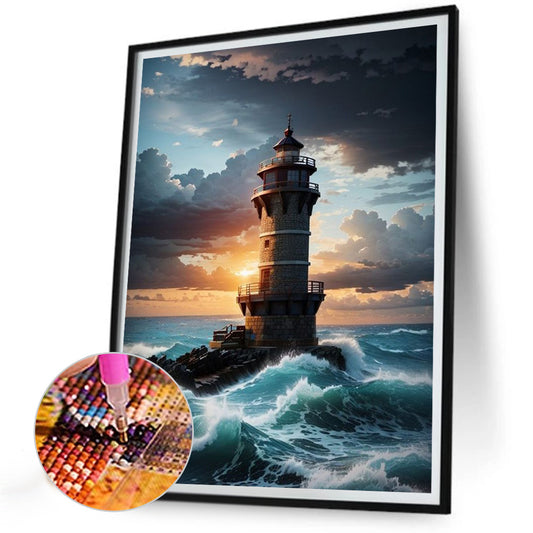 Diamond Painting - Full Round - sea lighthouse (30*40CM)