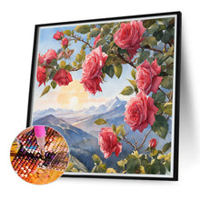 Load image into Gallery viewer, Diamond Painting - Full Round - Red rose on branch (40*40CM)
