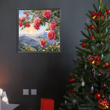 Load image into Gallery viewer, Diamond Painting - Full Round - Red rose on branch (40*40CM)
