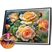Load image into Gallery viewer, Diamond Painting - Full Round - White and yellow roses (50*40CM)
