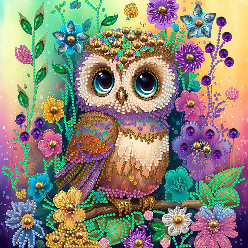 Diamond Painting - Partial Special Shaped - owl (30*30CM)