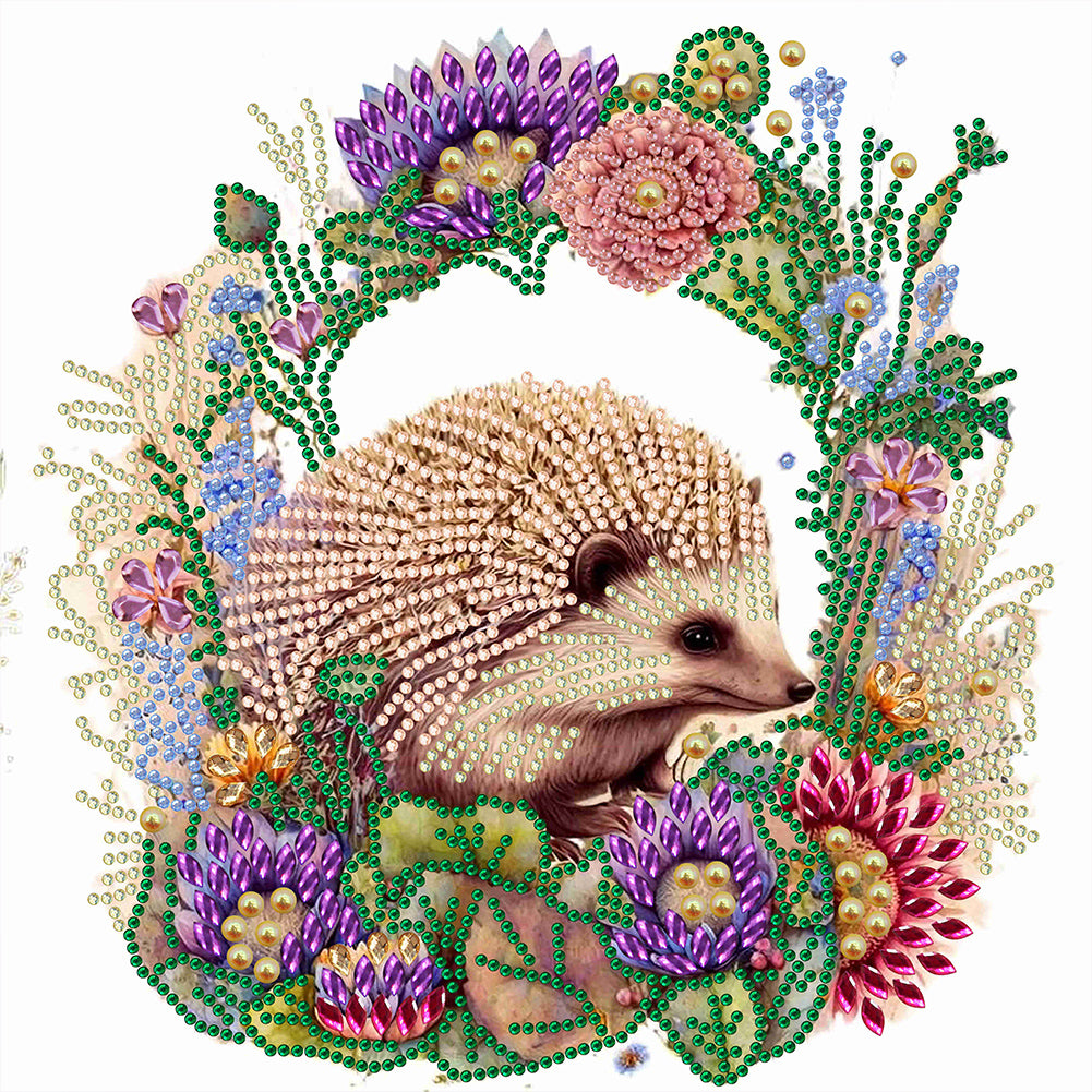 Diamond Painting - Partial Special Shaped - garland little hedgehog (30*30CM)
