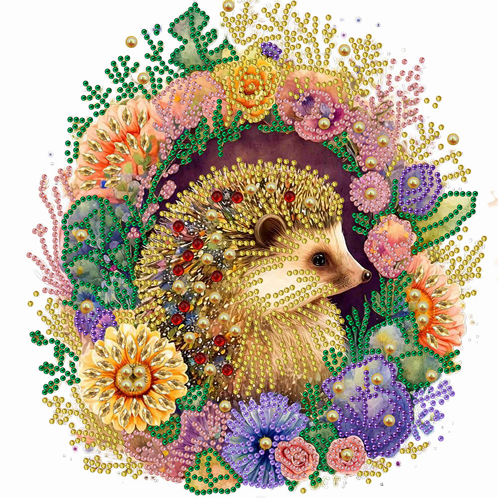 Diamond Painting - Partial Special Shaped - garland little hedgehog (30*30CM)