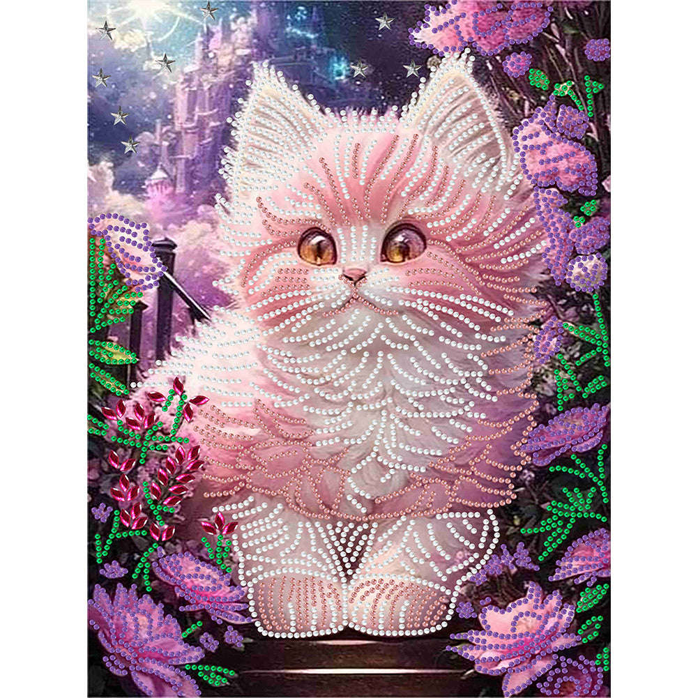 Diamond Painting - Partial Special Shaped - fantasy kitten (30*40CM)