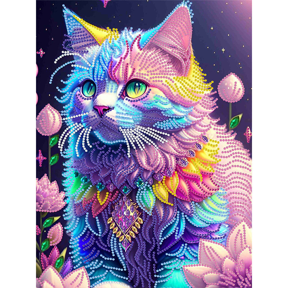 Diamond Painting - Partial Special Shaped - fantasy kitten (30*40CM)