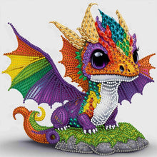 Load image into Gallery viewer, Diamond Painting - Partial Special Shaped - little dinosaur (30*30CM)
