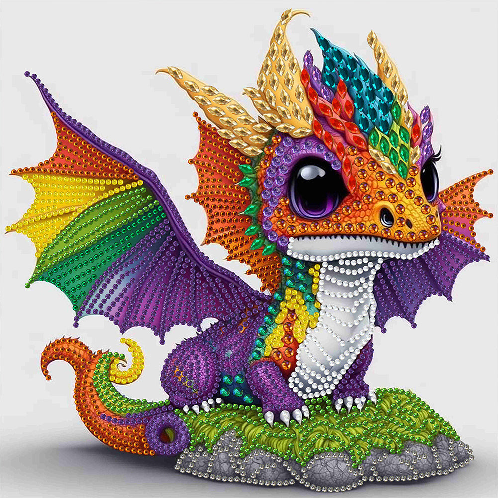 Diamond Painting - Partial Special Shaped - little dinosaur (30*30CM)