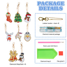 Load image into Gallery viewer, 8PCS Diamond Art Keyring Sabta Double Sided Rhinestone Painting Keychain Pendant
