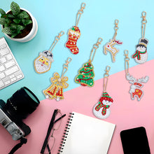 Load image into Gallery viewer, 8PCS Diamond Art Keyring Sabta Double Sided Rhinestone Painting Keychain Pendant

