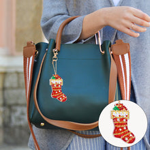 Load image into Gallery viewer, 8PCS Diamond Art Keyring Sabta Double Sided Rhinestone Painting Keychain Pendant
