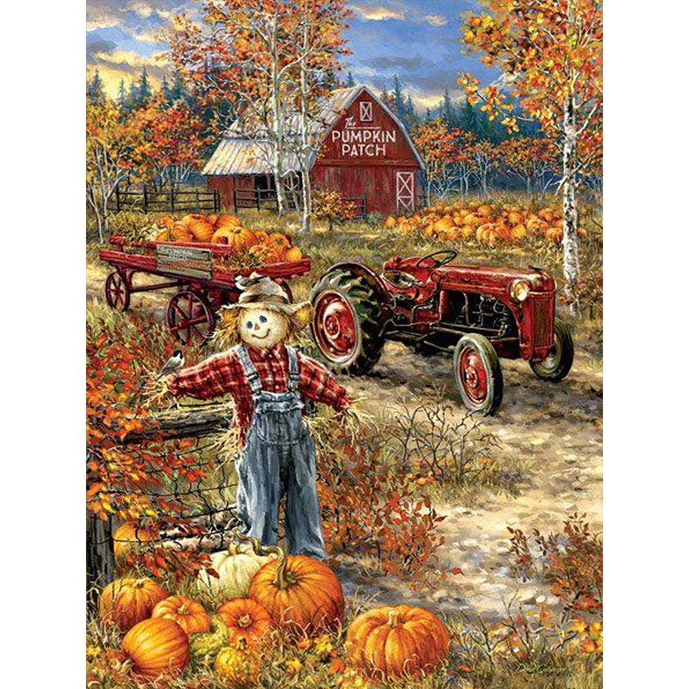 Diamond Painting - Full Round - Autumn harvest in the pumpkin patch (30*40CM)