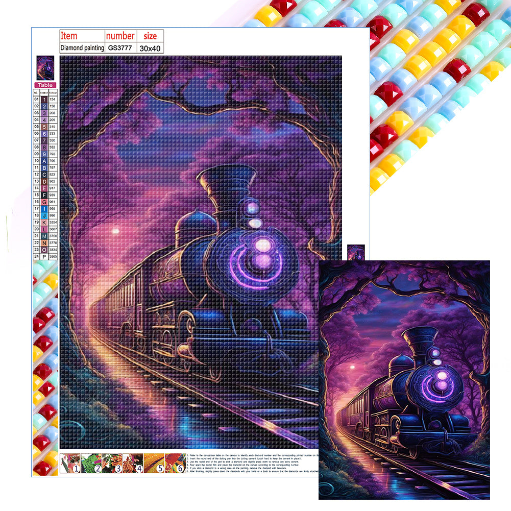 Diamond Painting - Full Square - purple light train (30*40CM)
