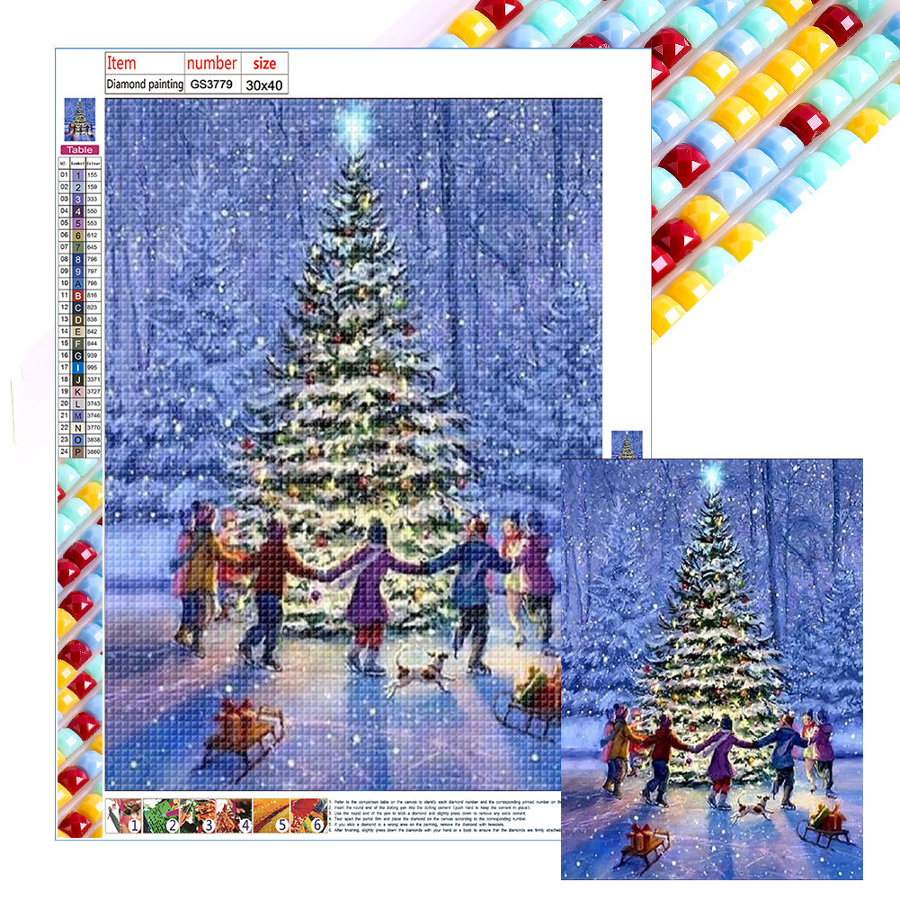 Diamond Painting - Full Square - Christmas snow scene (30*40CM)