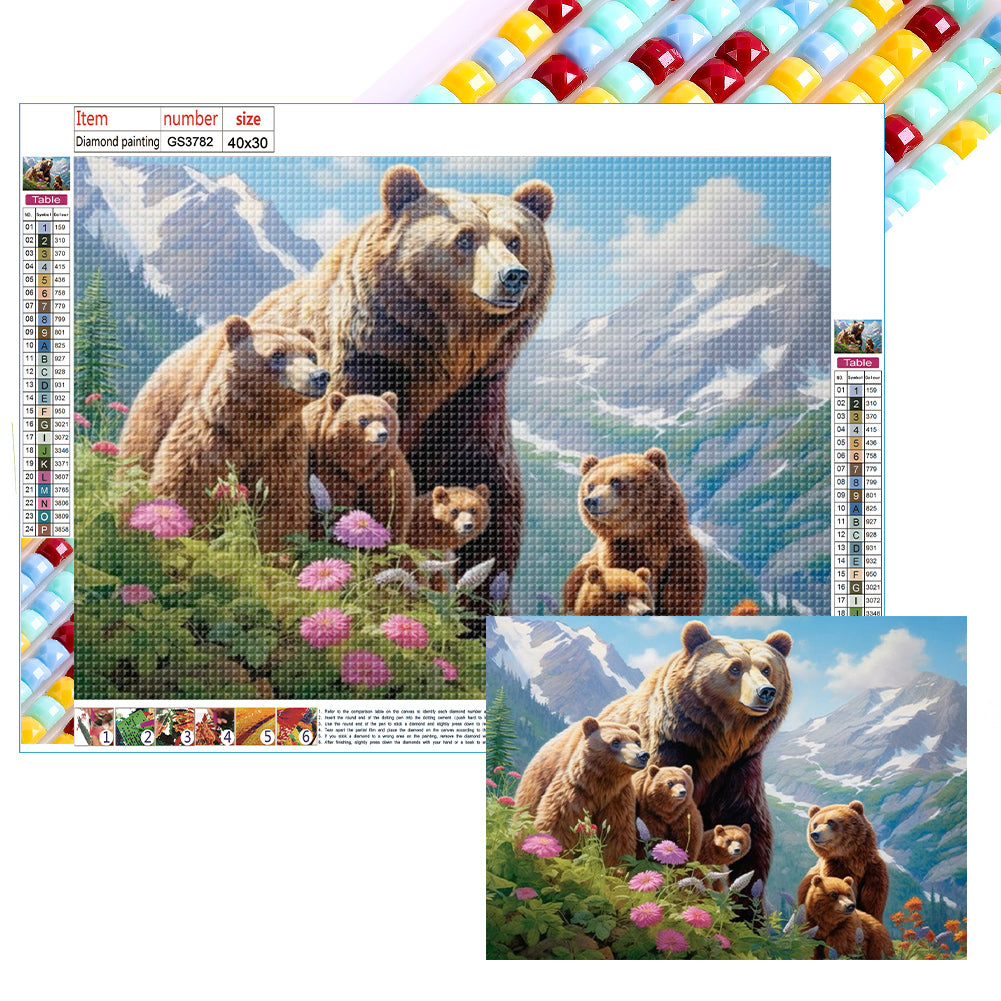 Diamond Painting - Full Square - alpine brown bear (40*30CM)