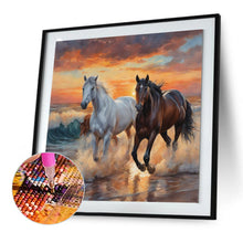 Load image into Gallery viewer, Diamond Painting - Full Round - two horses (30*30CM)
