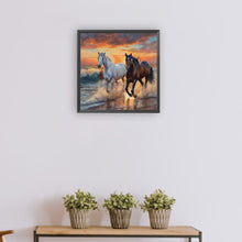 Load image into Gallery viewer, Diamond Painting - Full Round - two horses (30*30CM)
