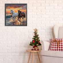 Load image into Gallery viewer, Diamond Painting - Full Round - two horses (30*30CM)
