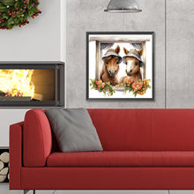 Load image into Gallery viewer, Diamond Painting - Full Round - window animal horse (30*30CM)
