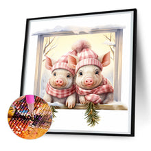Load image into Gallery viewer, Diamond Painting - Full Round - window animal pig (30*30CM)
