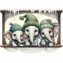 Load image into Gallery viewer, Diamond Painting - Full Round - window animal elephant (30*30CM)

