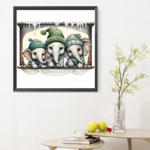 Load image into Gallery viewer, Diamond Painting - Full Round - window animal elephant (30*30CM)
