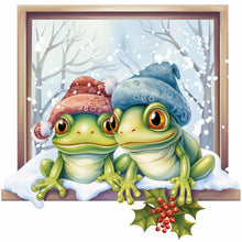 Load image into Gallery viewer, Diamond Painting - Full Round - window animal frog (30*30CM)
