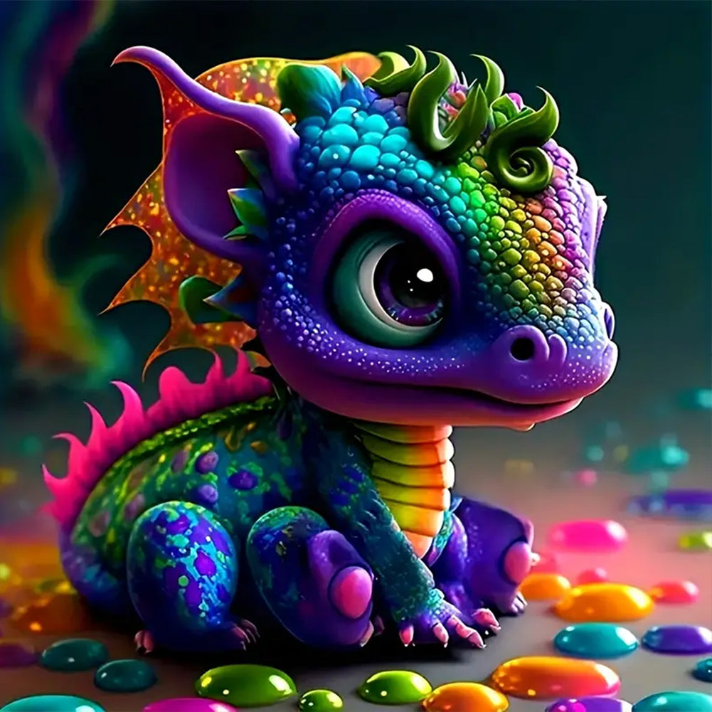 Diamond Painting - Full Round - Cute little dragon (30*30CM)