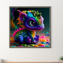 Load image into Gallery viewer, Diamond Painting - Full Round - Cute little dragon (30*30CM)
