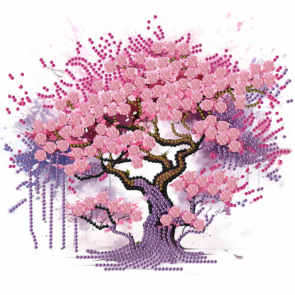 Diamond Painting - Partial Special Shaped - flower tree (30*30CM)