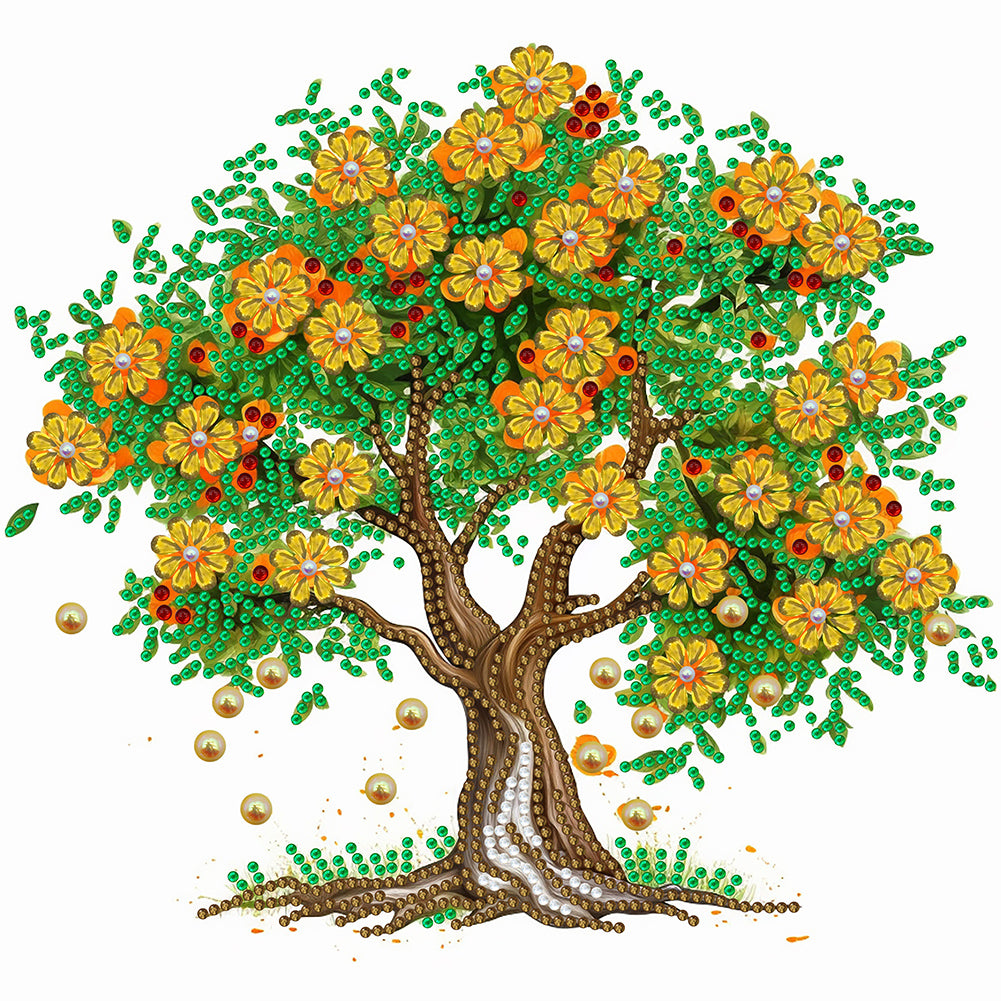 Diamond Painting - Partial Special Shaped - flower tree (30*30CM)