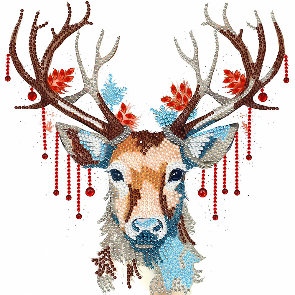 Diamond Painting - Partial Special Shaped - deer head (30*30CM)