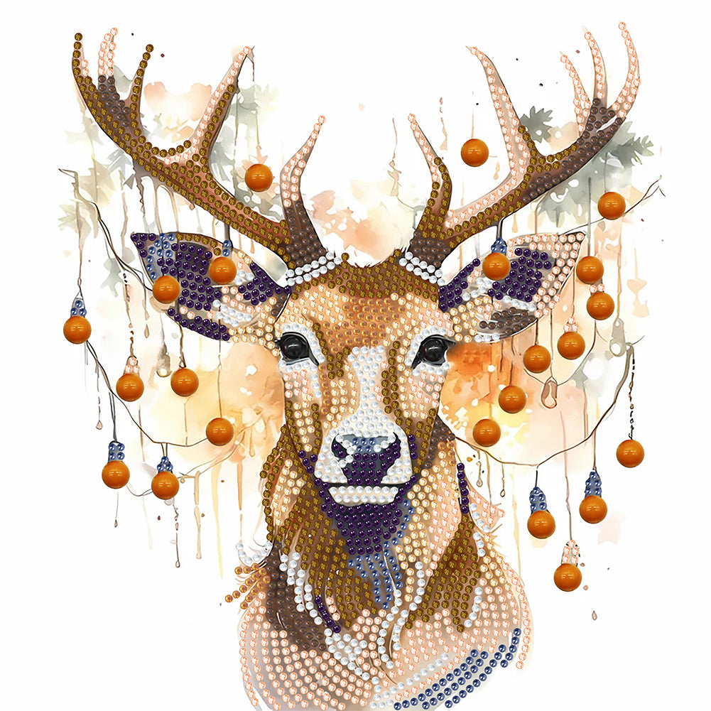 Diamond Painting - Partial Special Shaped - deer head (30*30CM)
