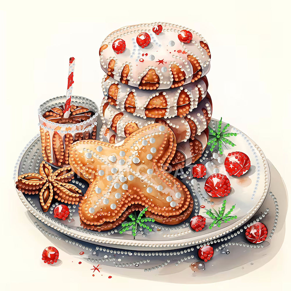 Diamond Painting - Partial Special Shaped - Cookie drinks (30*30CM)