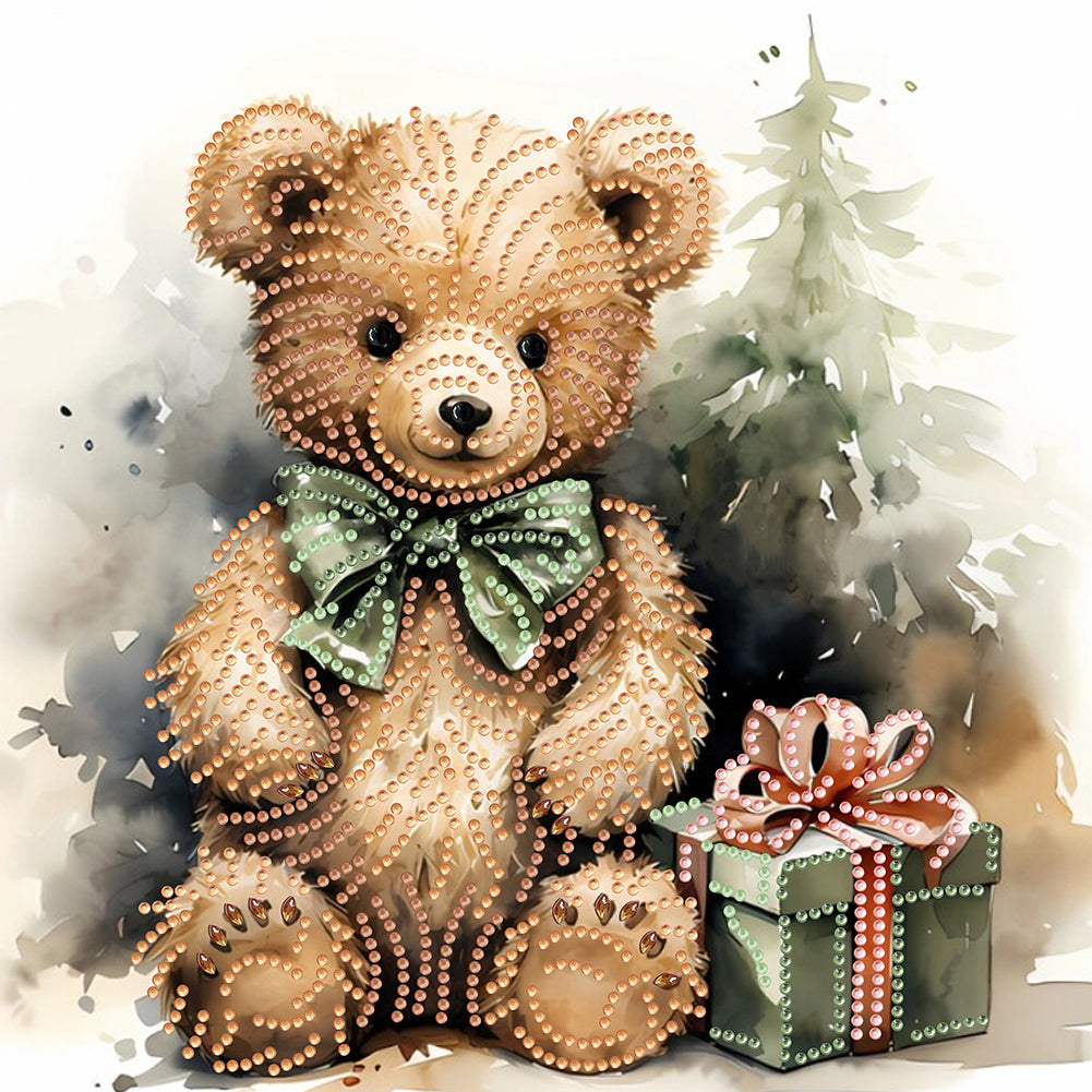 Diamond Painting - Partial Special Shaped - gift bear (30*30CM)