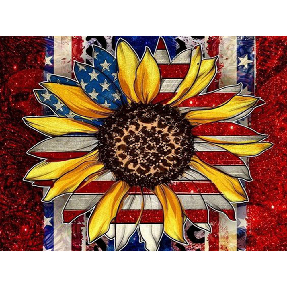 Diamond Painting - Full Round - flag sunflower (40*30CM)