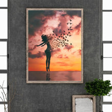 Load image into Gallery viewer, Diamond Painting - Full Round - The girl who turned into a butterfly (30*40CM)

