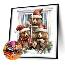 Load image into Gallery viewer, Diamond Painting - Full Round - window animal bear (30*30CM)
